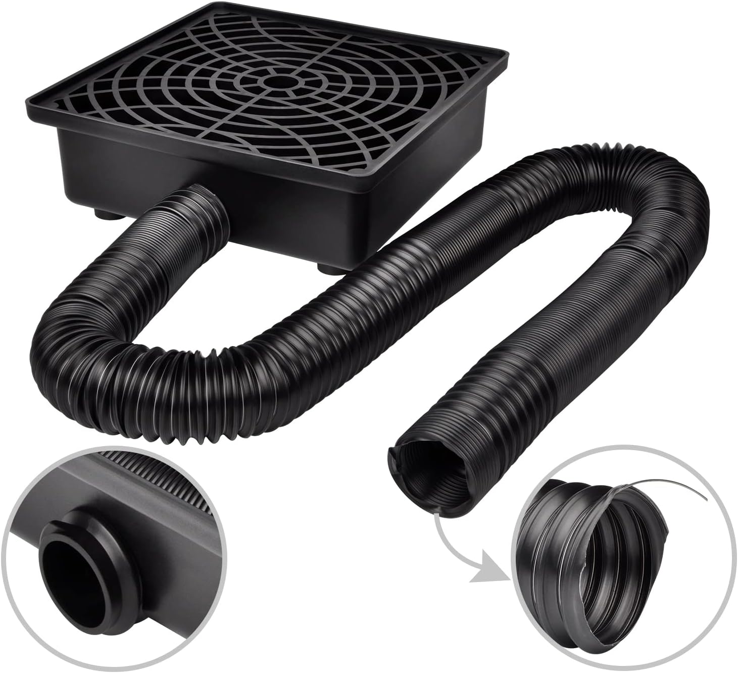 Prestantious Catch Basin Gutter Downspout Extensions, 12"×12" Low Profile Catch Basin Downspout