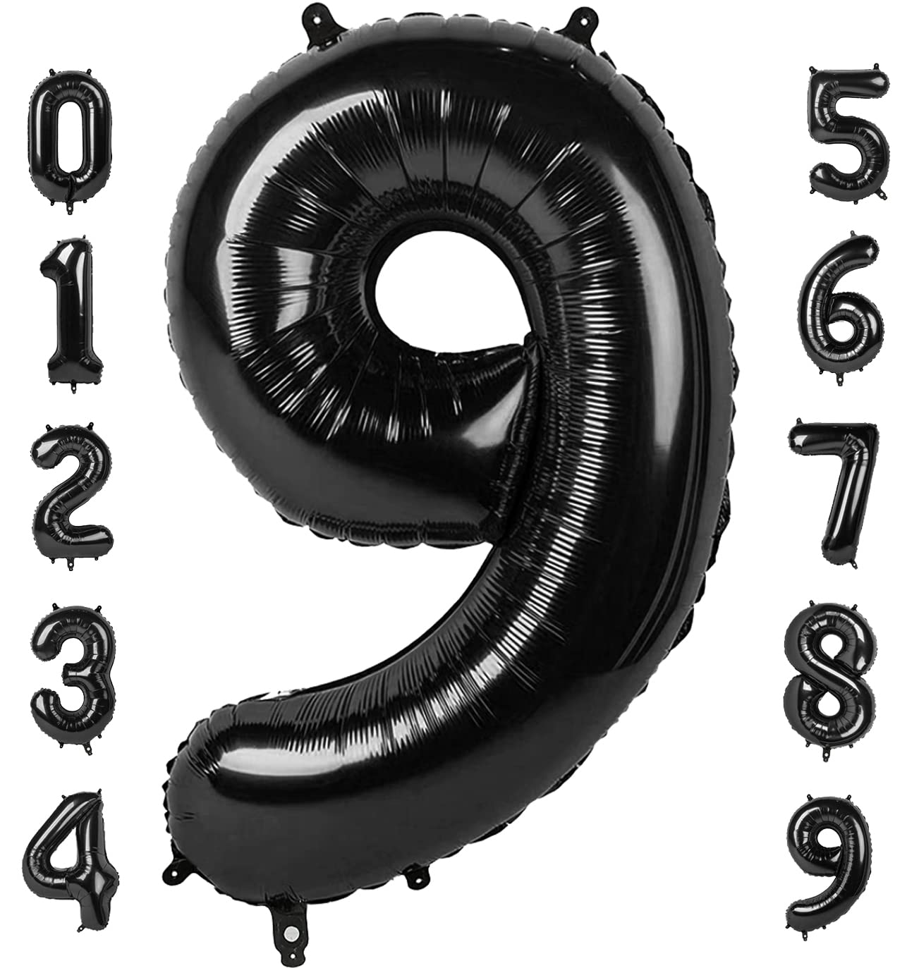 40 Inch Black Numbers 9 Balloon, Balloons Decorations for 9 19 90 Birthday Party, Engagement, Wedding, Graduations, Photo Shoot Supplies