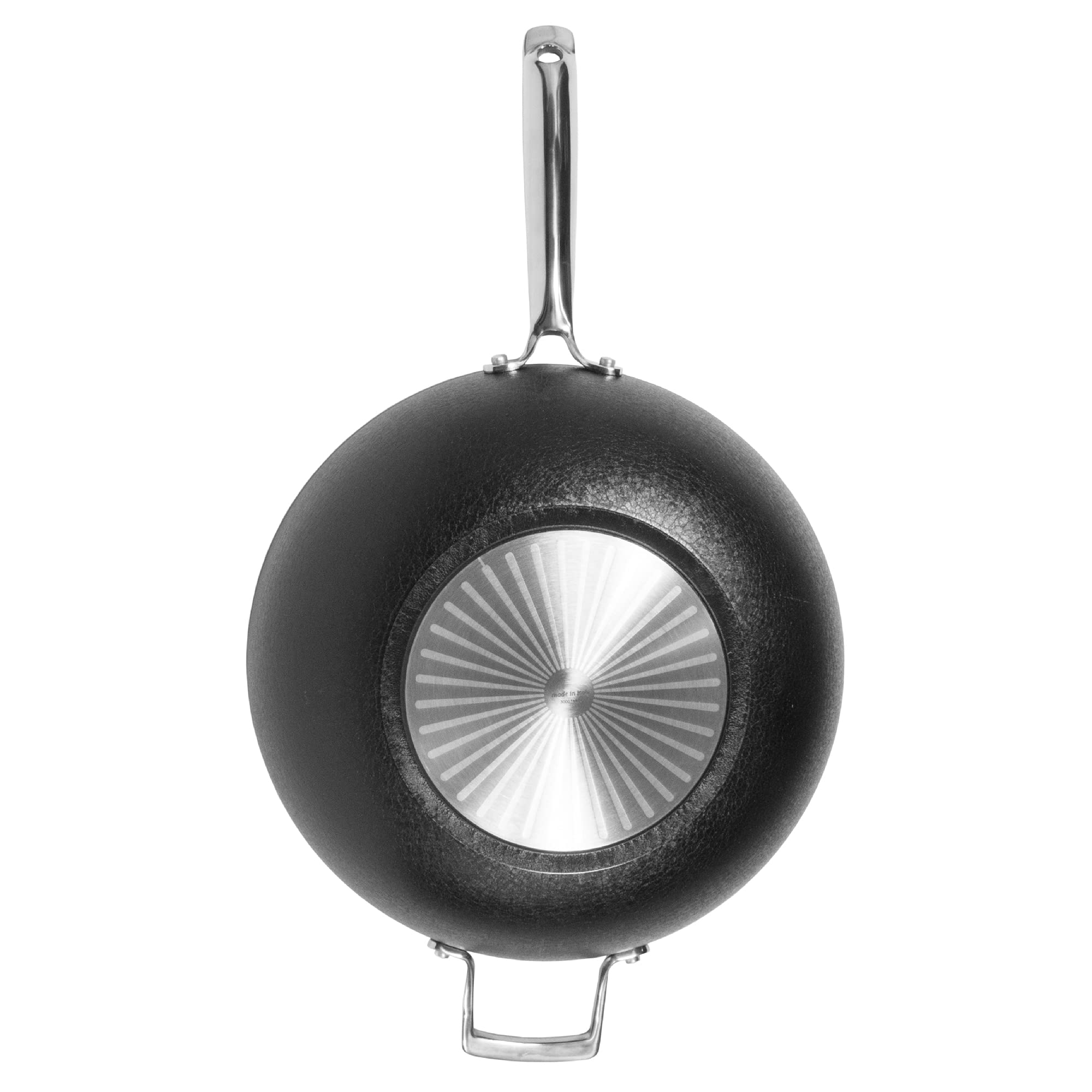 Moneta Armonia Wok 32 cm, 1 Manico + Maniglia per Ogni Tipo di Piano Cottura