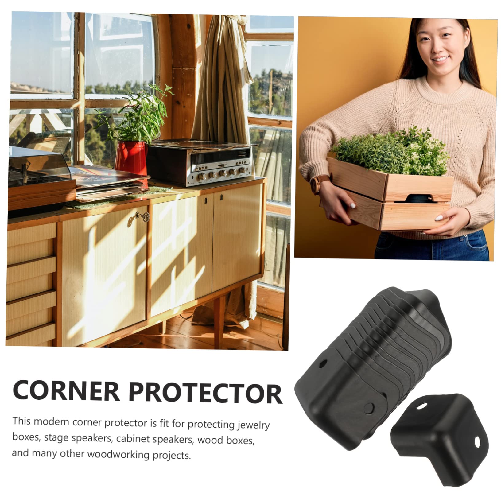 DOITOOL 16pezzi Protezioni Angolari Per Scatole Di Legno Protezione Per Cassa Acustica Decorativo Per Mobili e Valigie