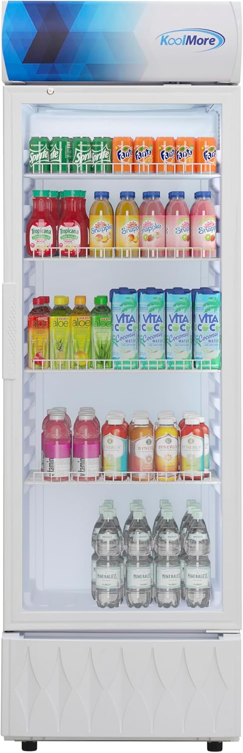 KoolMore KM-MDR-9CPWH 22 in. One-Door Commercial Merchandiser Refrigerator in White, 9 cu. ft. ETL Listed for Safety and Sanitation KoolMore KM-MDR-9CPWH 22 in. One-Door Commercial Merchandiser Refrigerator in White, 9 cu. ft. ETL Listed for Safety and Sanitation