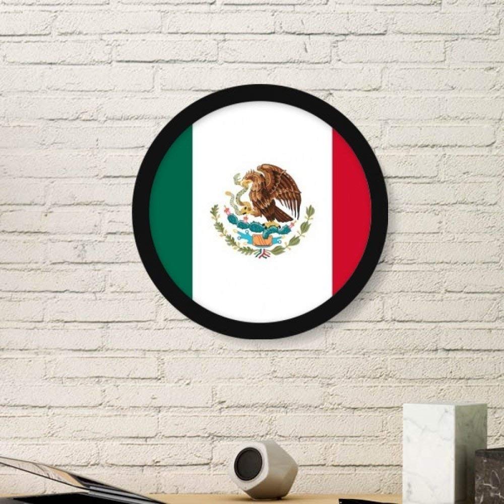 Mexique Drapeau National cadre photo rond noir pour sticker mural art