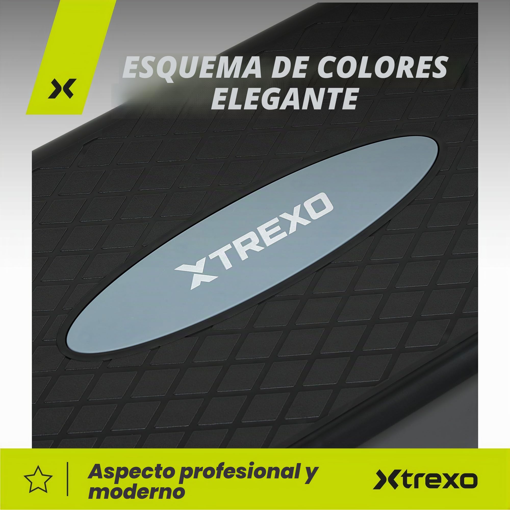 TREXO Aerobic Step - Step de 68 x 28 cm para ejercicios cardiovasculares y entrenamiento de fitness, altura ajustable de 15 a 20 cm, resistente de polipropileno y TPR Step de aeróbic de alta calidad,