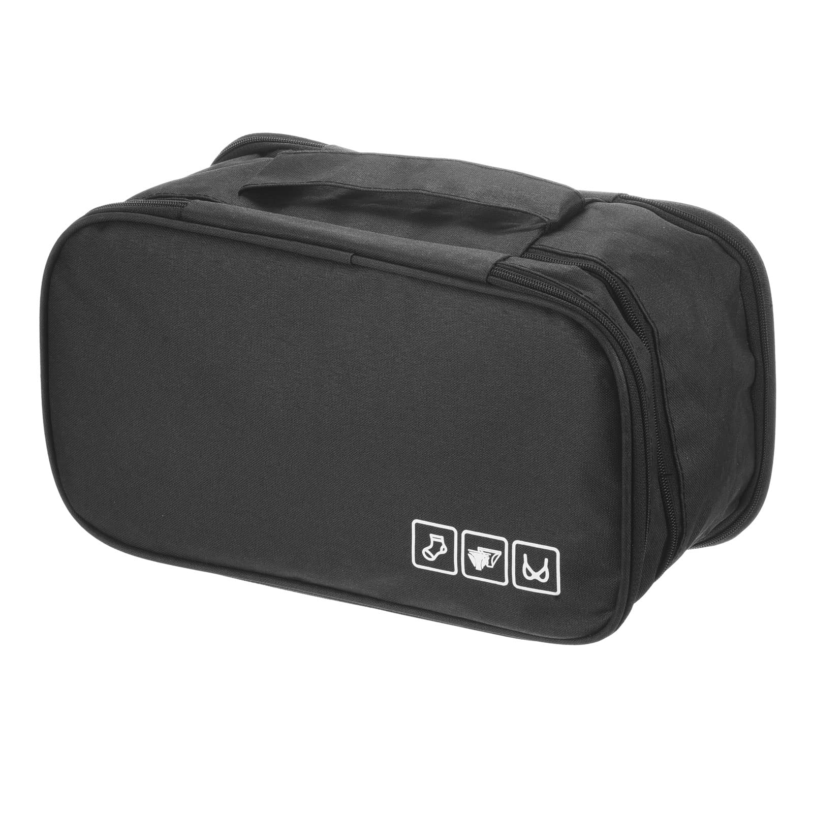 Borsa organizer da viaggio for biancheria intima - Organizer impermeabile for reggiseni e calzini con scomparti multipli - Borsa cosmetica compatta for bagaglio (nero)