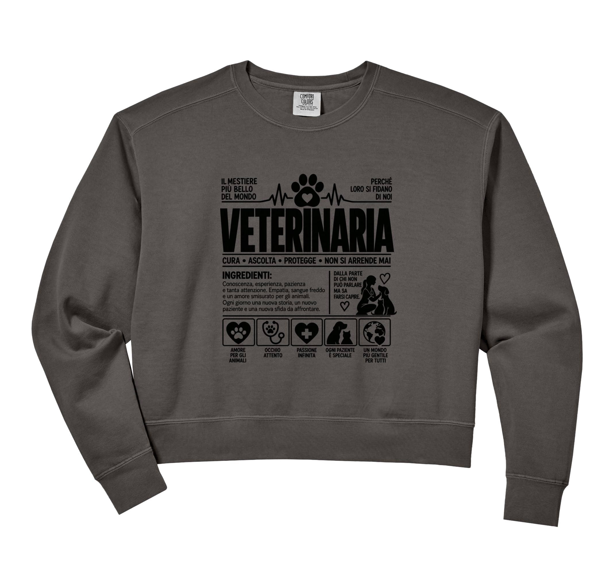 Women's Veterinaria donna divertente veterinaria Animali Comfort Colors Crop Sweatshirt
