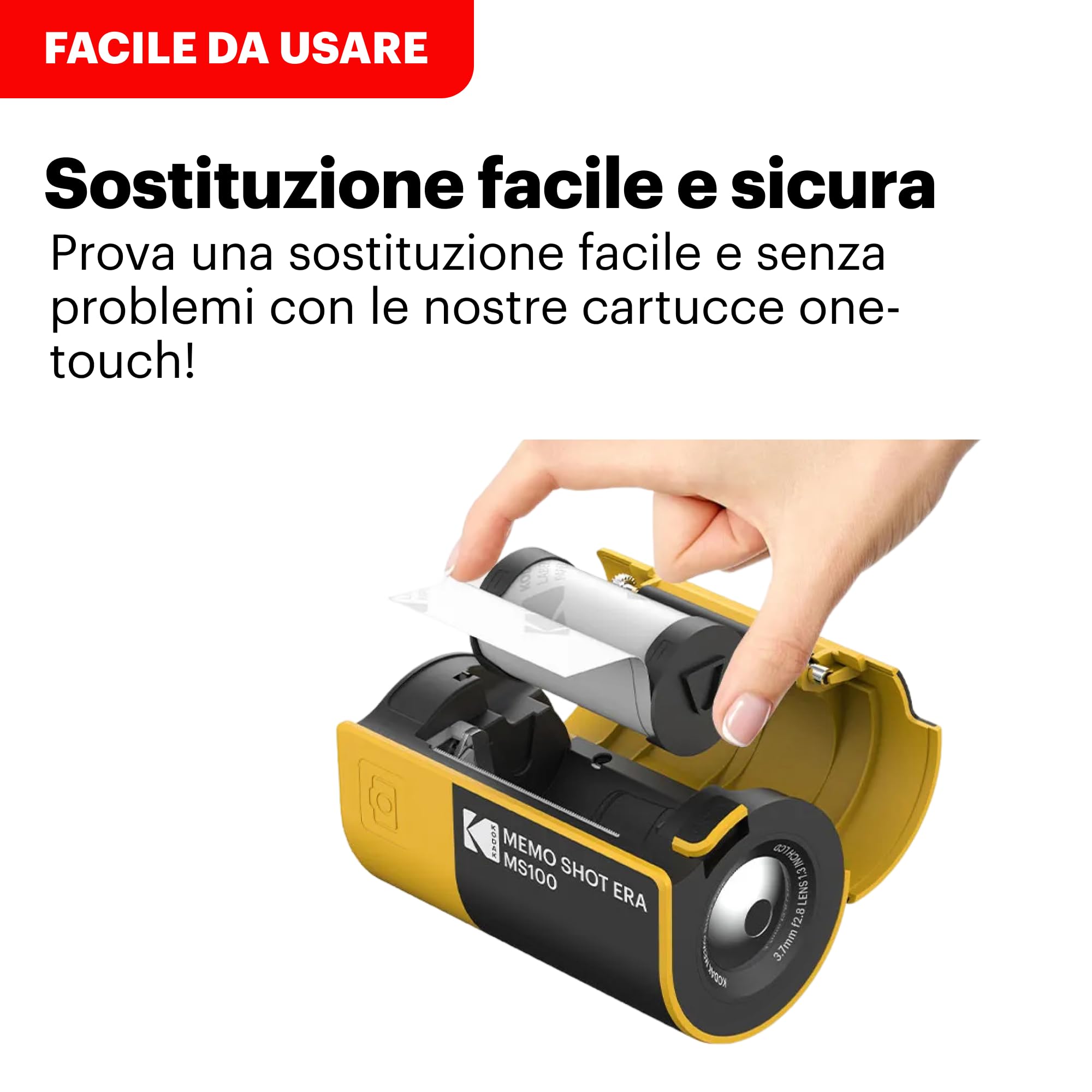 KODAK Memo Shot ERA Fotocamera Digitale Istantanea e Stampante per Etichette, Bianca