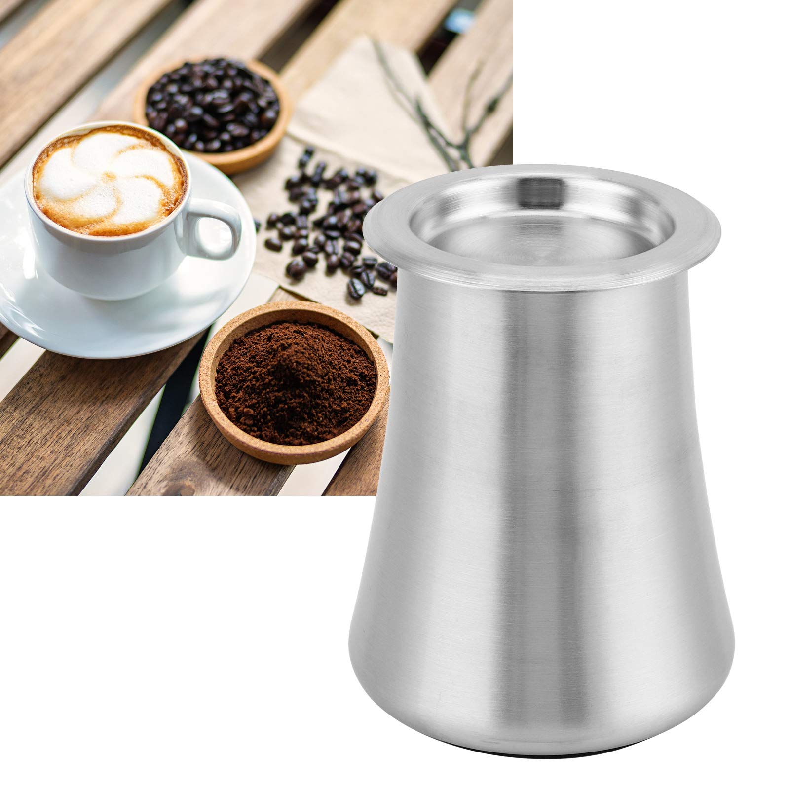 Wakects Effiziente Pulversiebung, Präzise Sieb, Stabiles Design Kaffeepulversieb, Sifter -Behälter aus Edelstahl für Kaffeezubehör, mit Gebürsteter Oberfläche, Nicht -Schlupfboden (Sandfarbe)