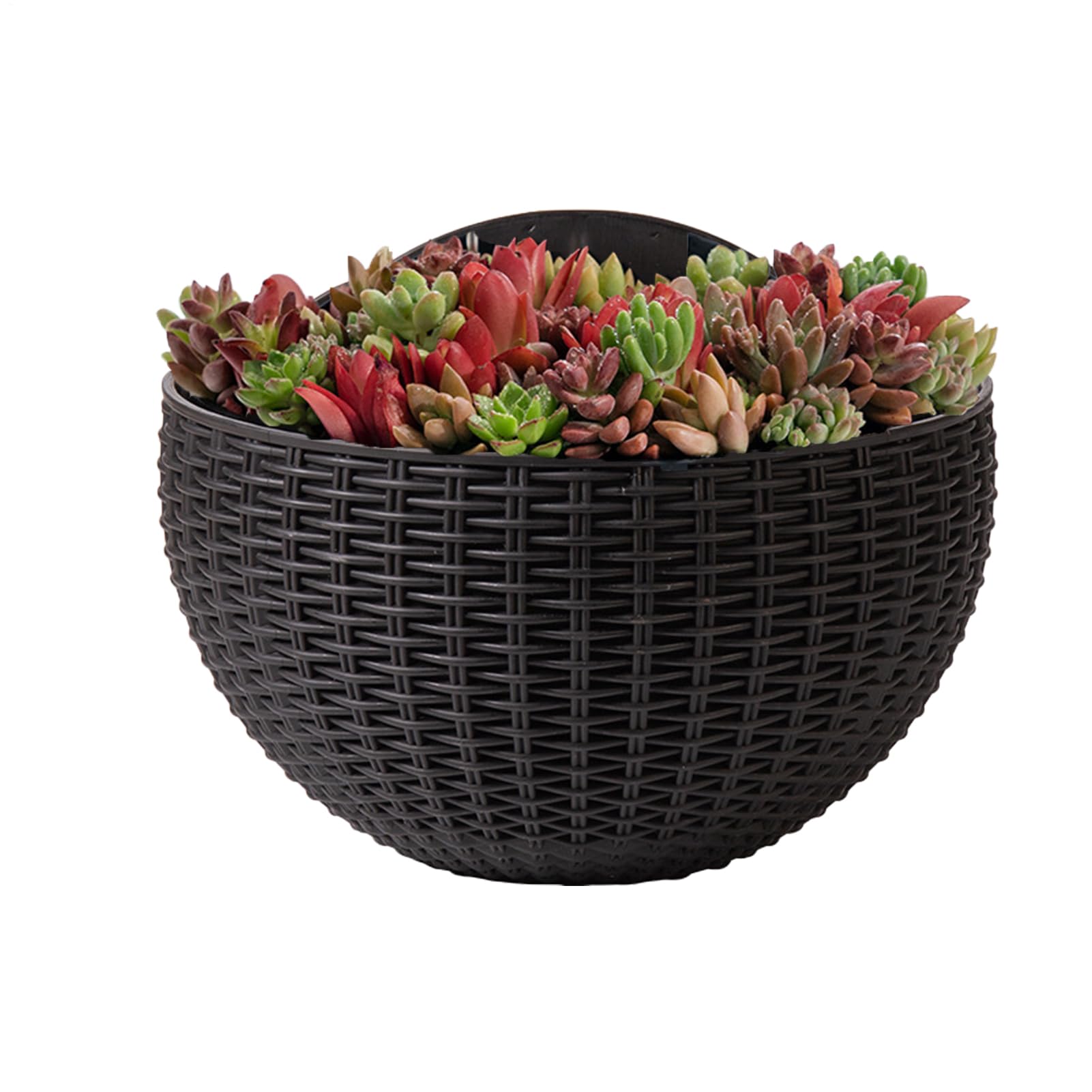 Pots de fleurs muraux en treillis synthétique semi-circulaire