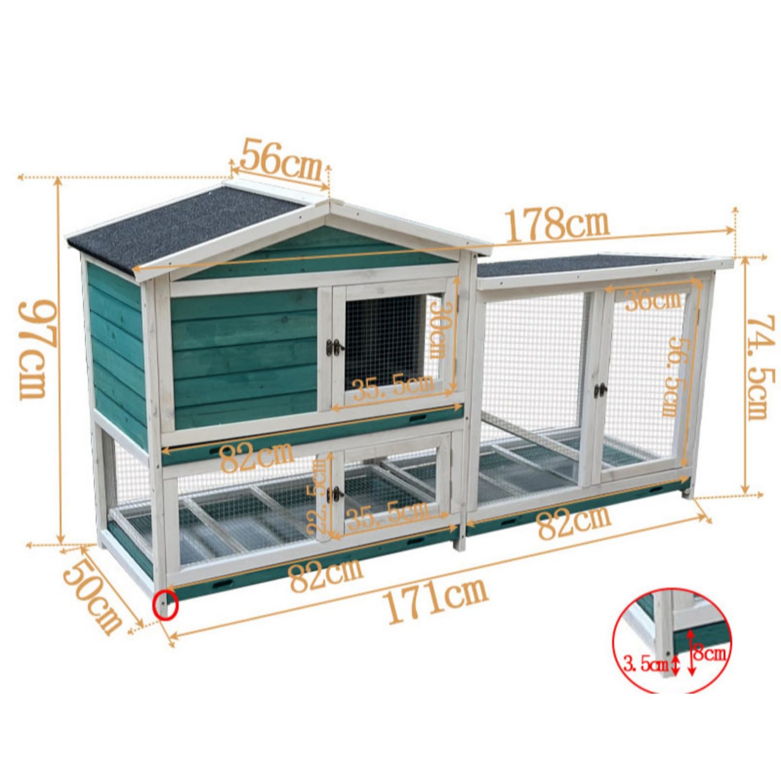 Amazon | ULOVEJOY 木製鶏小屋 大型 鶏かご 6羽の鶏用の大きな鶏小屋防