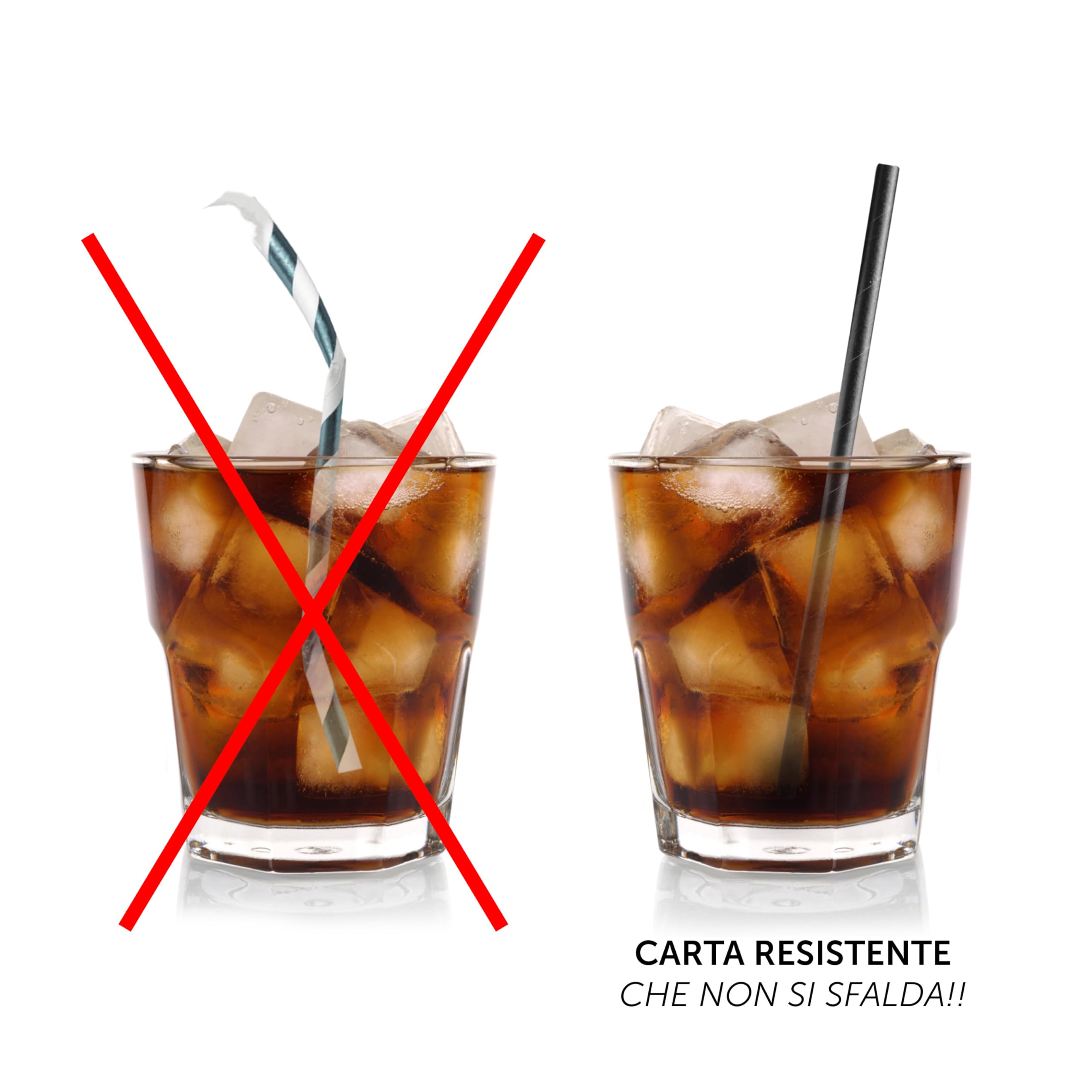 DETERMONDO 1000 Cannucce Cocktail Carta Nera 20 cm x 7 mm Biodegradabili Compostabili Ecologiche per Bevande Fredde, Bar, Feste, Locali e Ristorazione