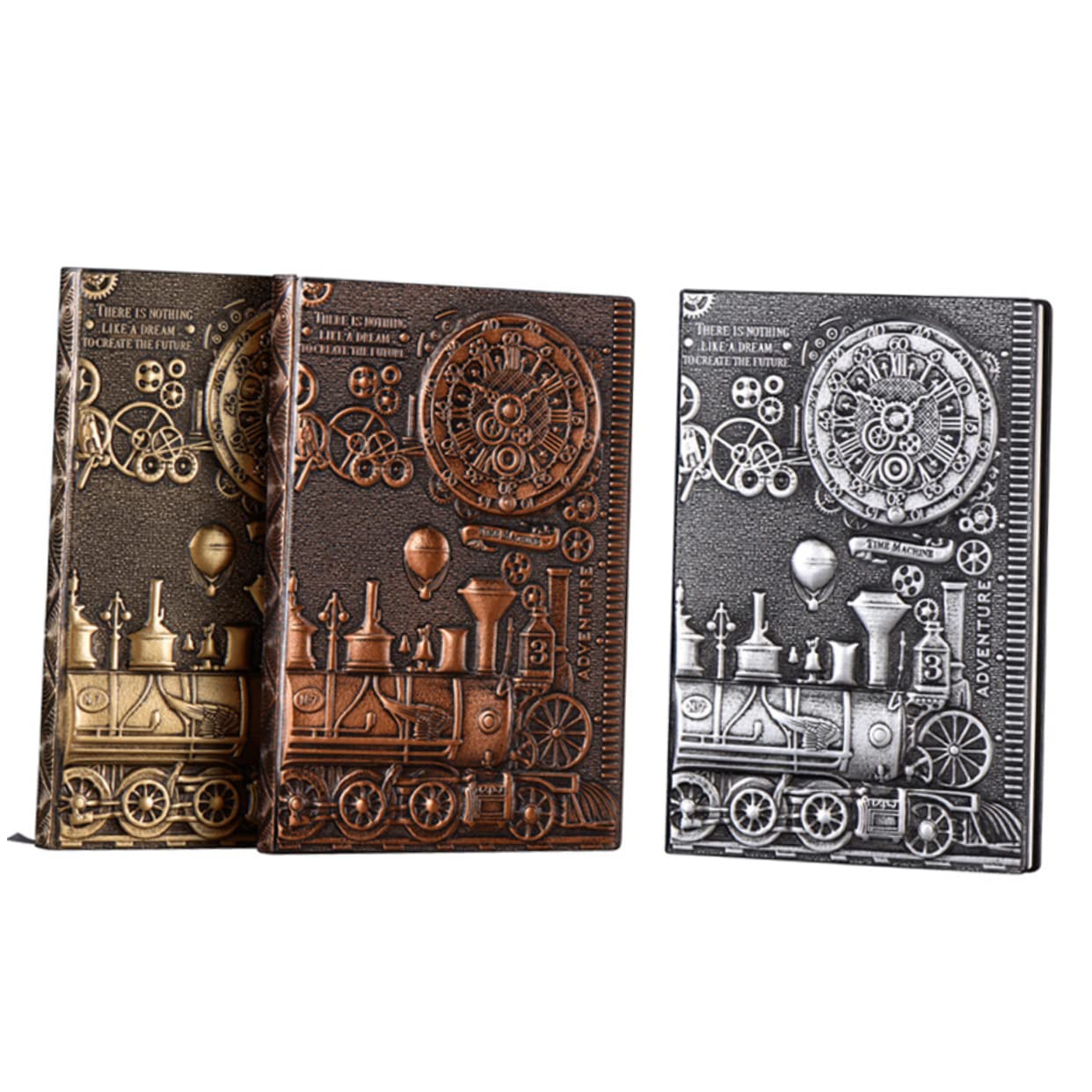 Rouge Carnet de Notes A5 PU Motif Vintage Gravé, Rigide