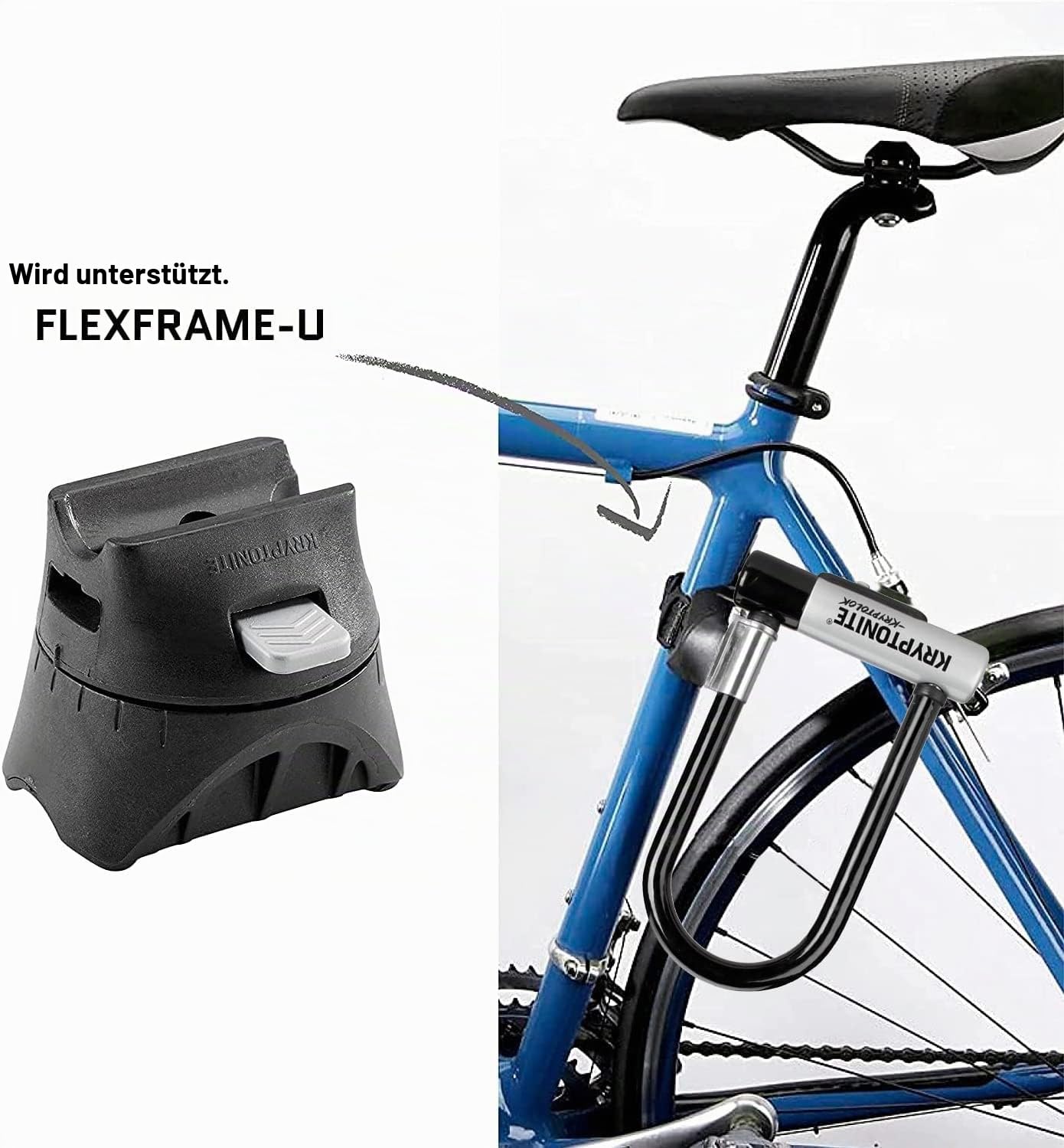 Kryptonite Kryptolok Combo Bügelschloss aus gehärtetem Stahl, Sicherheitslevel 6/10, für Fahrräder, 1,32 kg, 10,2 x 22,9 cm | Fahrradschlösser