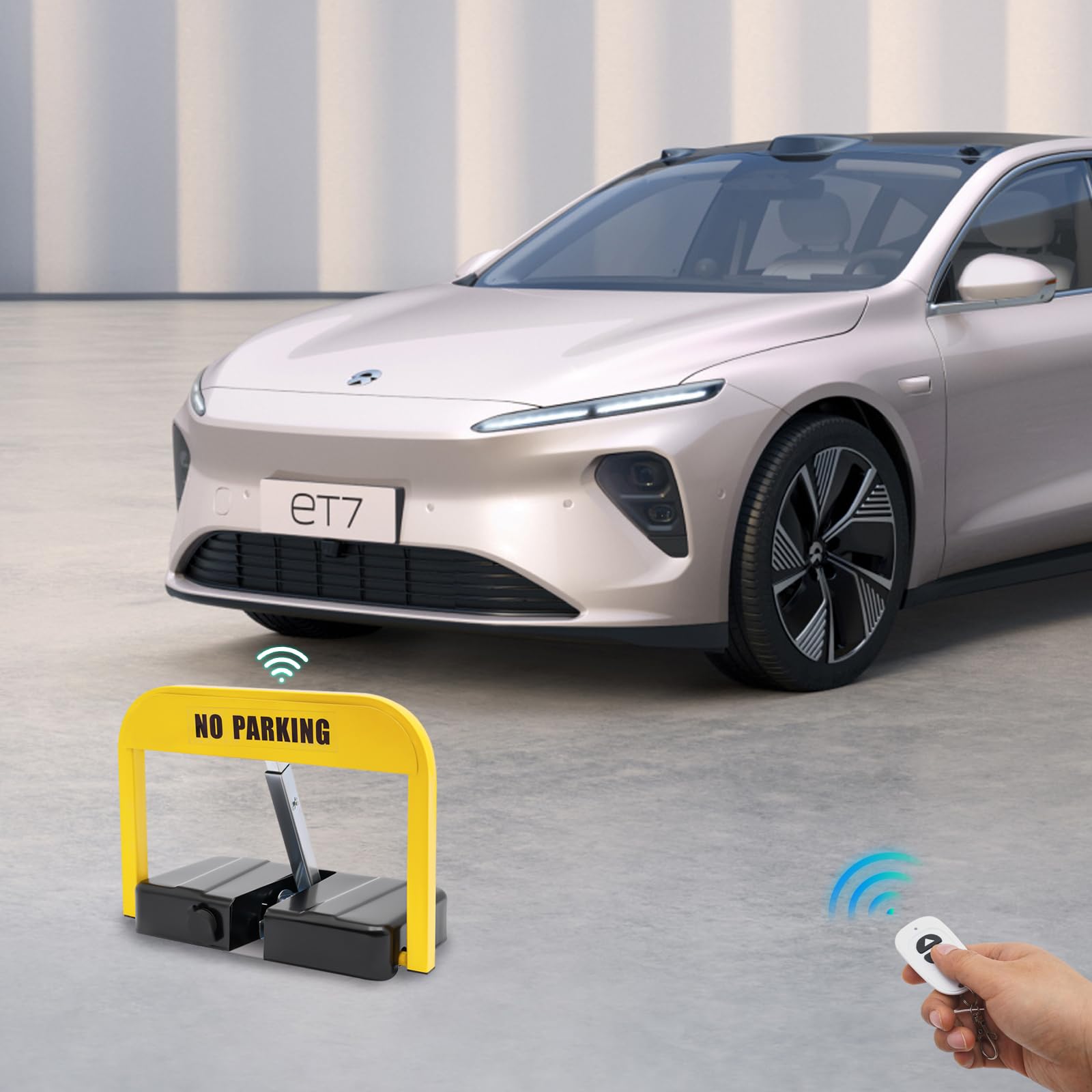 Blocco parcheggio elettrico con telecomando, palo di intercettazione pieghevole, 31 cm, IP67, impermeabile, blocco parcheggio elettrico, portata 3T, per parcheggio privato, residenziale e commerciale