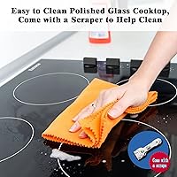 Vista 3 de Karinear Placa de cocina eléctrica de 4 quemadores de 24 pulgadas, estufa integrada, estufa radiante de 220-240 V con control de perilla, indicador