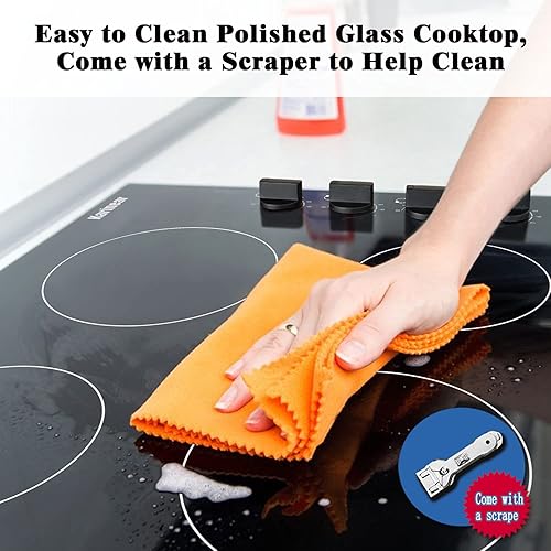 Vista 31 de Karinear Placa eléctrica de 30 pulgadas, 4 quemadores, control de perilla con placa de cerámica integrada, estufa eléctrica radiante de 30 pulgadas