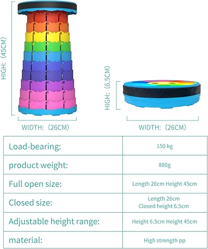 Miniatura 8 de LOCYOP Taburete portátil con bolsa de cojín giratoria y mosquetón, plegable, más resistente y ligero, taburete telescópico para senderismo de
