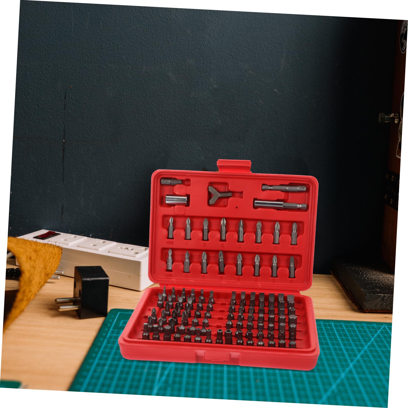 Hemobllo Set di Punte Cacciavite di Precisione 100 Pezzi Acciaio Rosso | Custodia Sagomata Inclusa, Lega Chrome-vanadium, Assortimento Completo per Utensili Elettrici