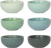 Vista 1 de Now Designs Leaf Ceramic Pinch Bowl Set, Mini Bowls for Dipping and Seasoning-Soy Sauce Dish, Set of 6, 2 oz Hoja