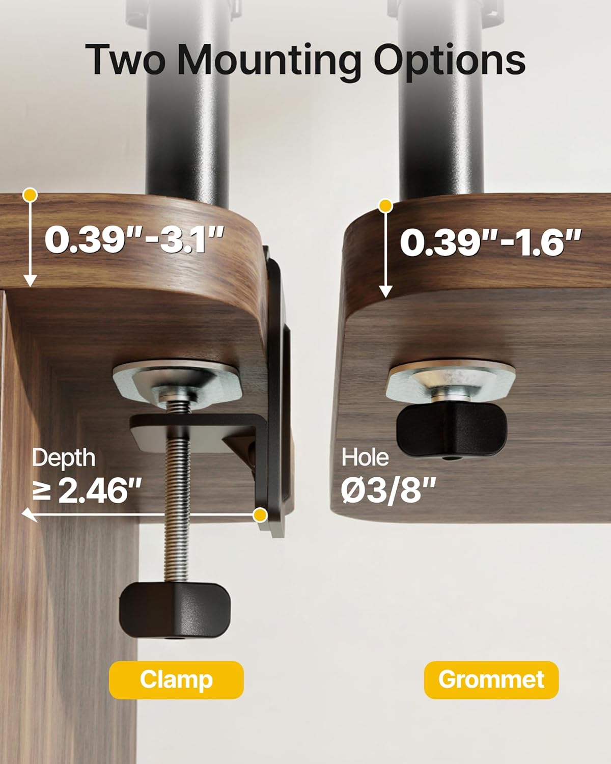 monTEK Vertical Dual Monitor Stand 17-32 Inch, Stacked Monitor Mount for 2 Screens, Full Motion Adjustable with Tilt/Swivel/Rotation, Heavy Duty Steel, VESA 75x75/100x100, Holds up to 19.8 lbs