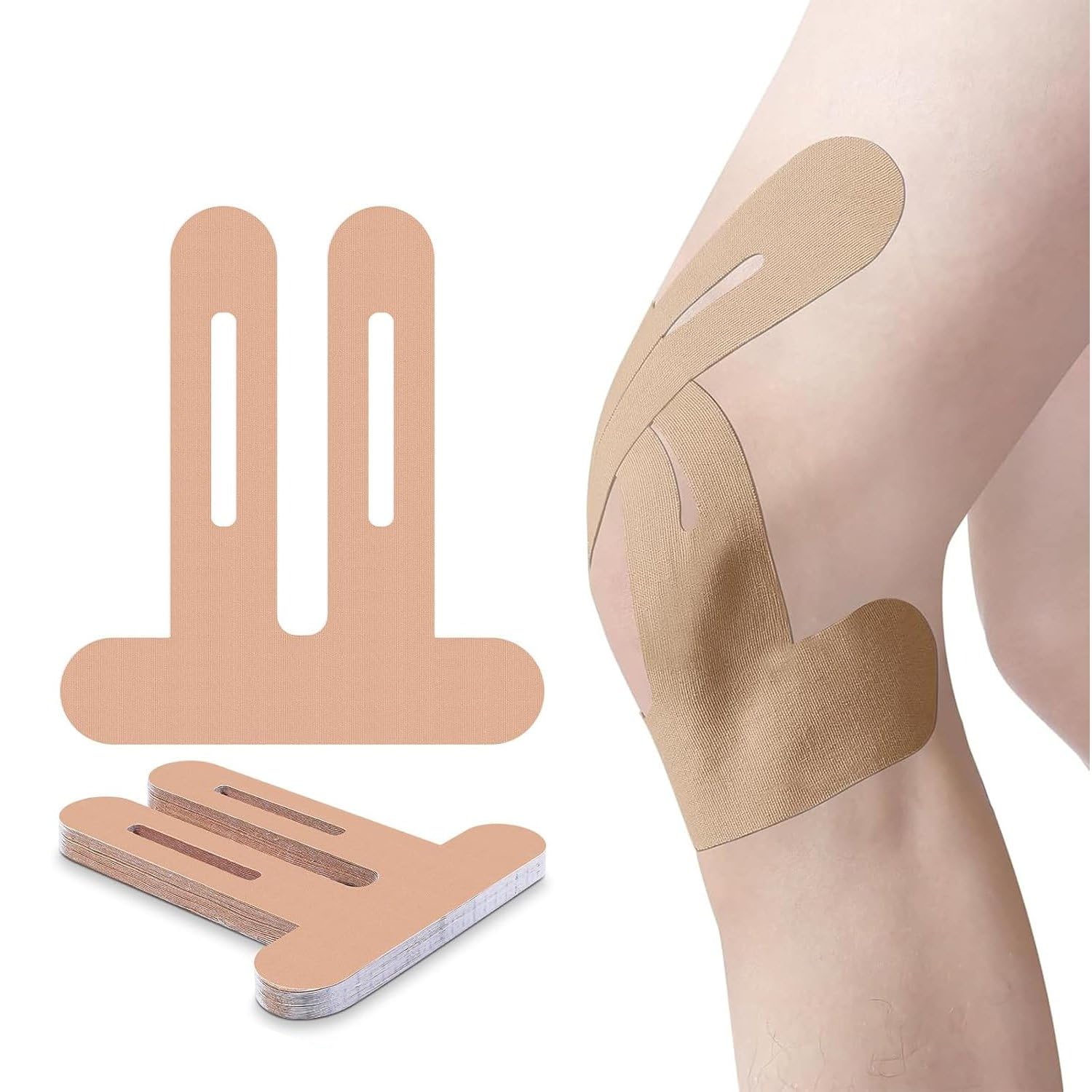 Precut Kinesiology Knee Tape Hypoallergenic Athletic for Knee Pain Knee Tape for Knee Pain Relief Pre Cut Knee Support & Stability, Pain Relief –