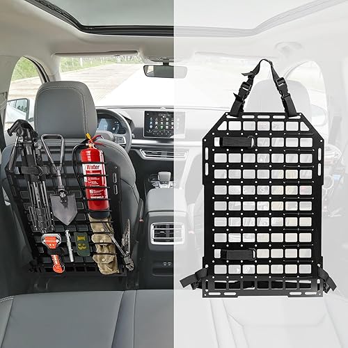 Paquete de 2 paneles rígidos Molle para vehículos, organizador de respaldo de asiento de automóvil Molle de 23 x 14.25 pulgadas, organizador táctico