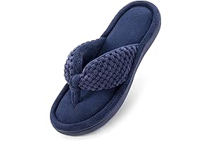 UltraIdeas Women's Popcorn Flip Flop House Slippers with Memory Foam