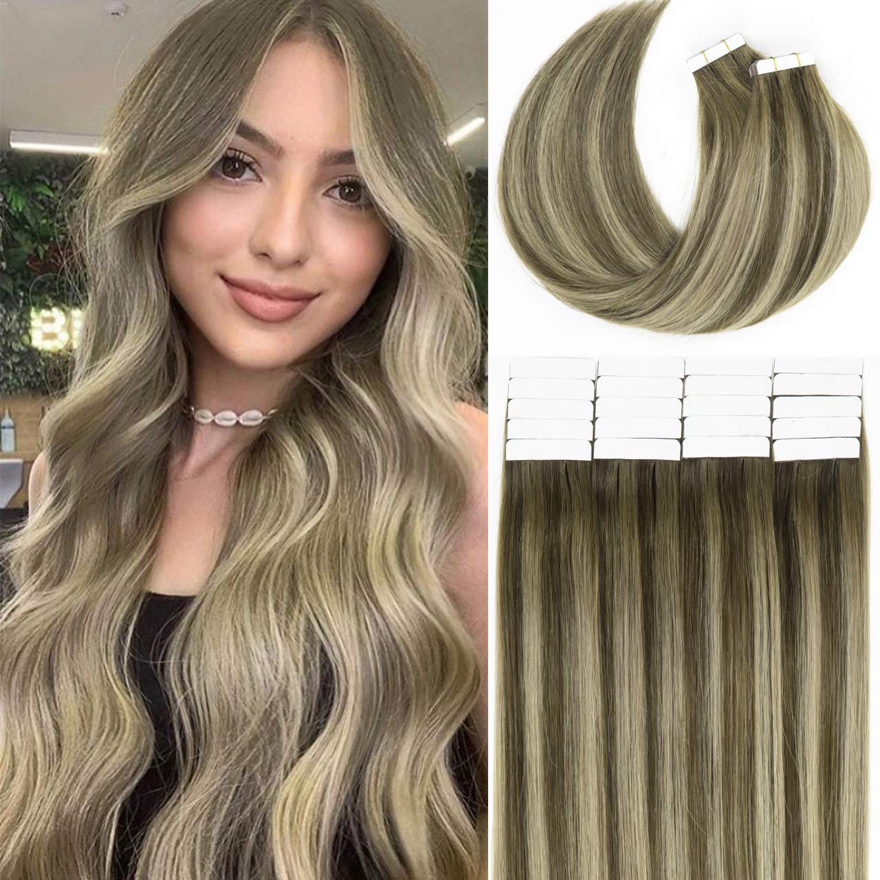 Lacer Hair Highlight Tape in Hair Extensions Human Hair