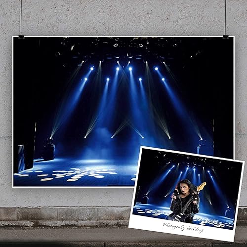 Miniatura 2 de Yeele Proyector de escenario de lujo de 8 x 6 pies, cartel en vivo, noche sombría, fotografía escénica, fondo, superestrella, drama, espectáculo,
