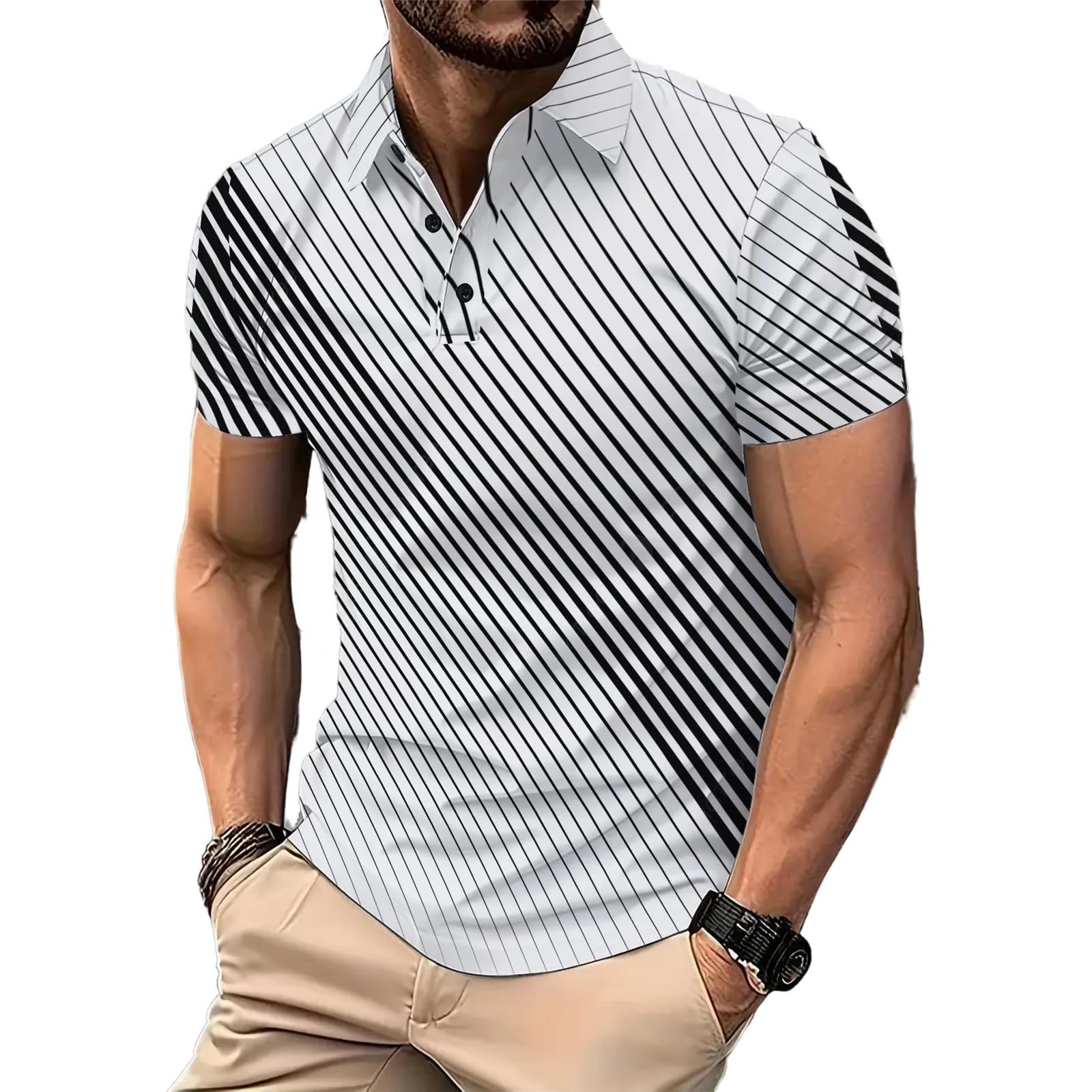 Camisetas Polo Hombre Cuello Botones Oficina Casual Manga Corta