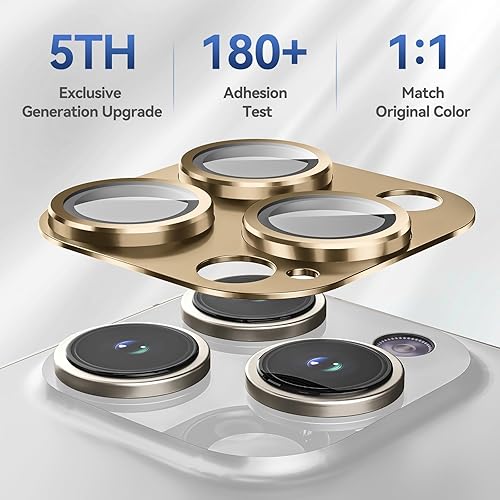 Miniatura 3 de Jeluse Paquete de 2 protectores de lente de cámara para iPhone 15 ProiPhone 15 Pro Max, protección contra caídas cubierta de cámara de vidrio