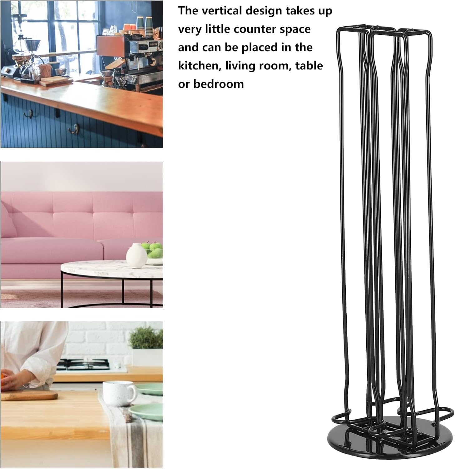 Pilipane Coffee Capsule Rack Rotatable Metal Holder Simple Design Holds 40 Pods Coffee Capsule Storage