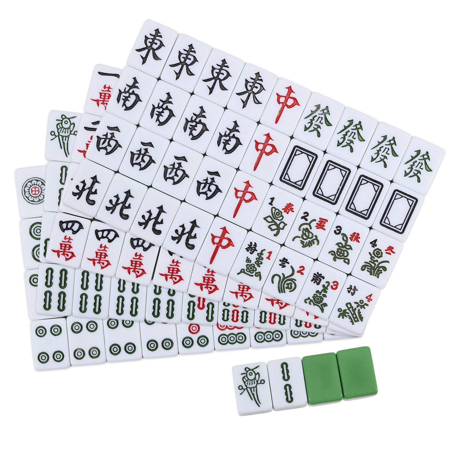 FREEBLOSS Mini Chinese Mahjong Set 144pcs Chinese Mahjong Tiles Portable Traditional Travel Game for Beginners 2.3x1.6x1cm/0.91x0.63x0.39