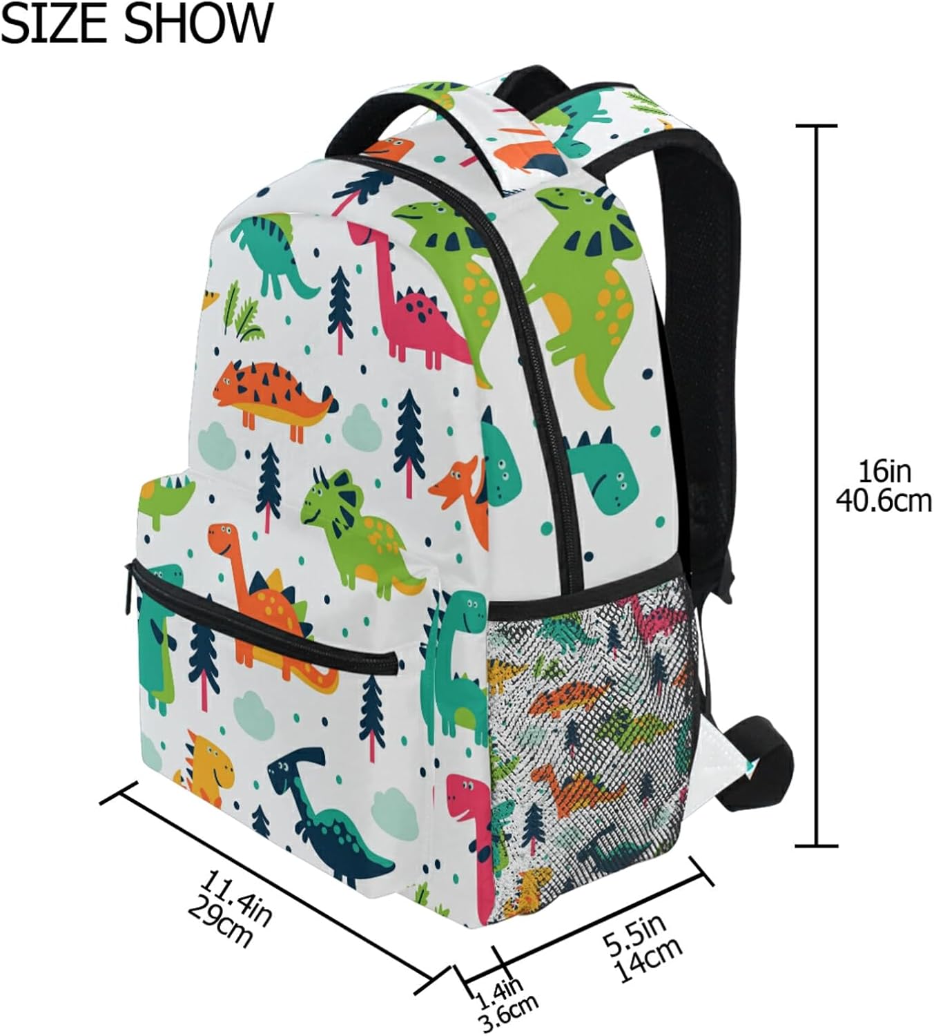 ZZKKO Dinosaurs Forest Computer Backpacks Book Bag Travel Hiking Camping Daypack