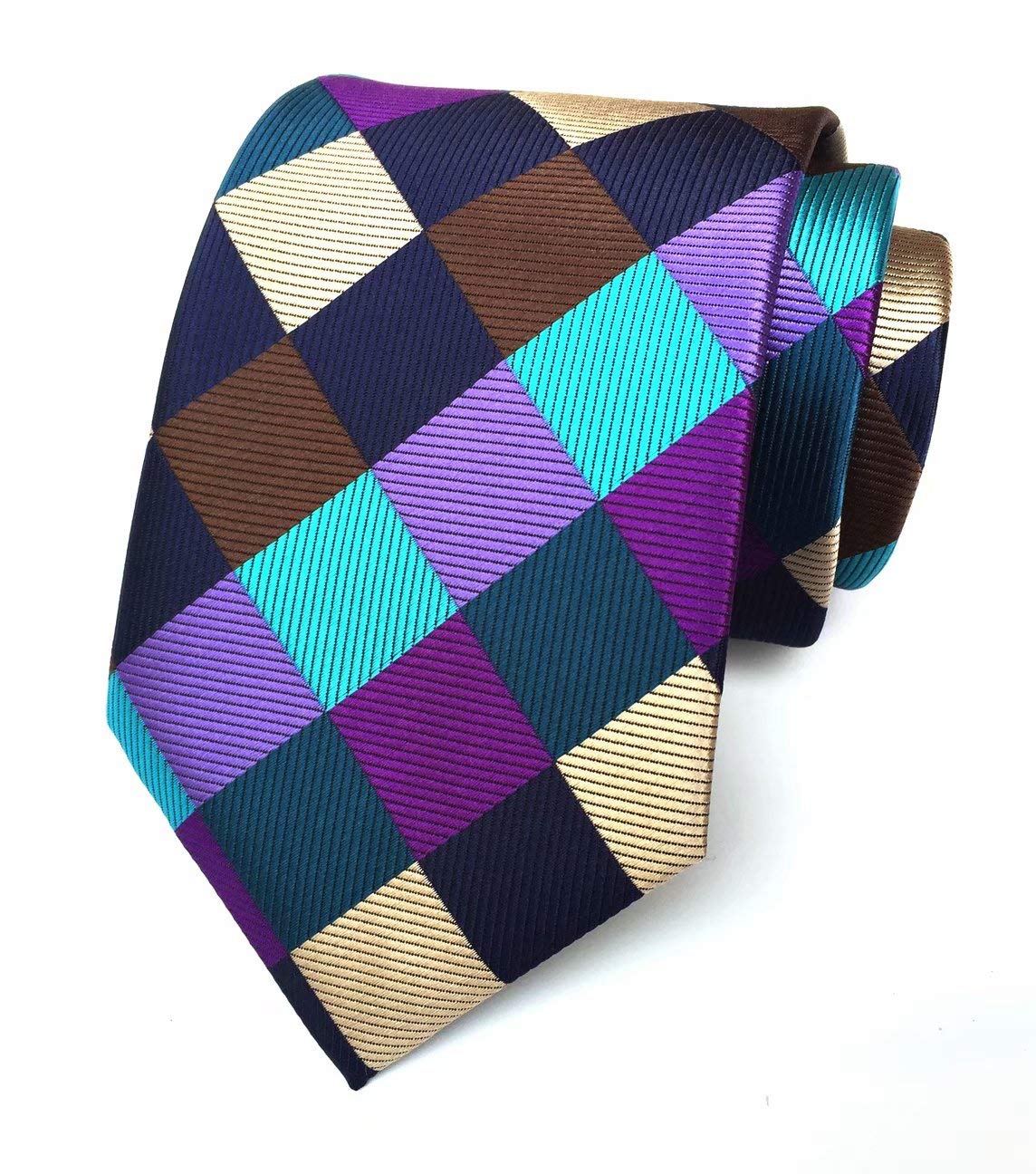 Elfeves Men's Tie Cravat Jacquard Luxury Paisley Floral Pattern Wedding Neckties