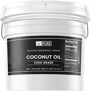 Pure Original Ingredients Coconut Oil 1 Gallon - Hexane-Free, Gluten-Free, Non-Hydrogenated for Skin, Hair & More