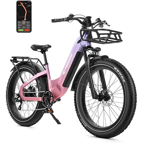 FREEDARE Eden Electric Bike for Adults 750W(Peak 1280W) BaFang Motor,48V20Ah Battery,28MPH Max Speed,90Miles Range,GPS Smart App Control,Mountain Ebike 26x4 Fat Tire Step-Through Electric Bicycle