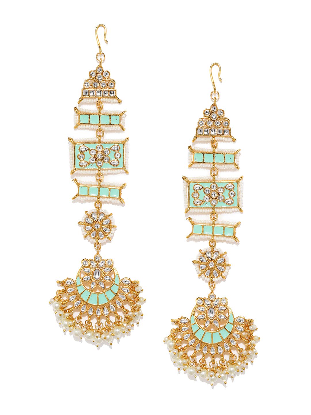See full amazon price history chart for Zaveri Pearls Gold Tone Beautifully Enamelled Kundan Dangle Earring For Women-ZPFK9389 Zaveri Pearls Gold Tone Beautifully Enamelled Kundan Dangle Earring For Women-ZPFK9389 (B084KNY781) Amazon Price History, Amazon Price Tracker