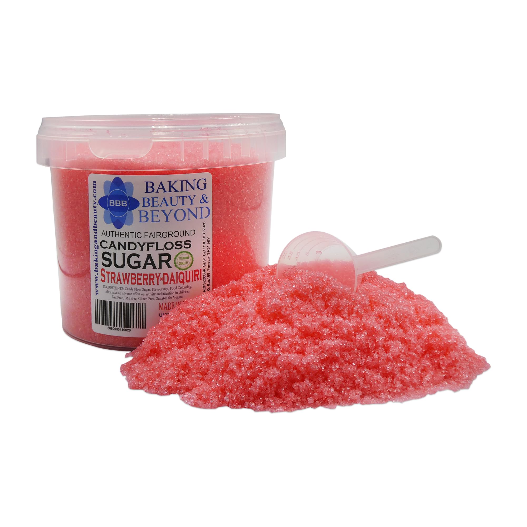 Baking Beauty and Beyond Premium Candy Floss Sugar 800g - Strawberry-Daiquiri Flavour — image 1