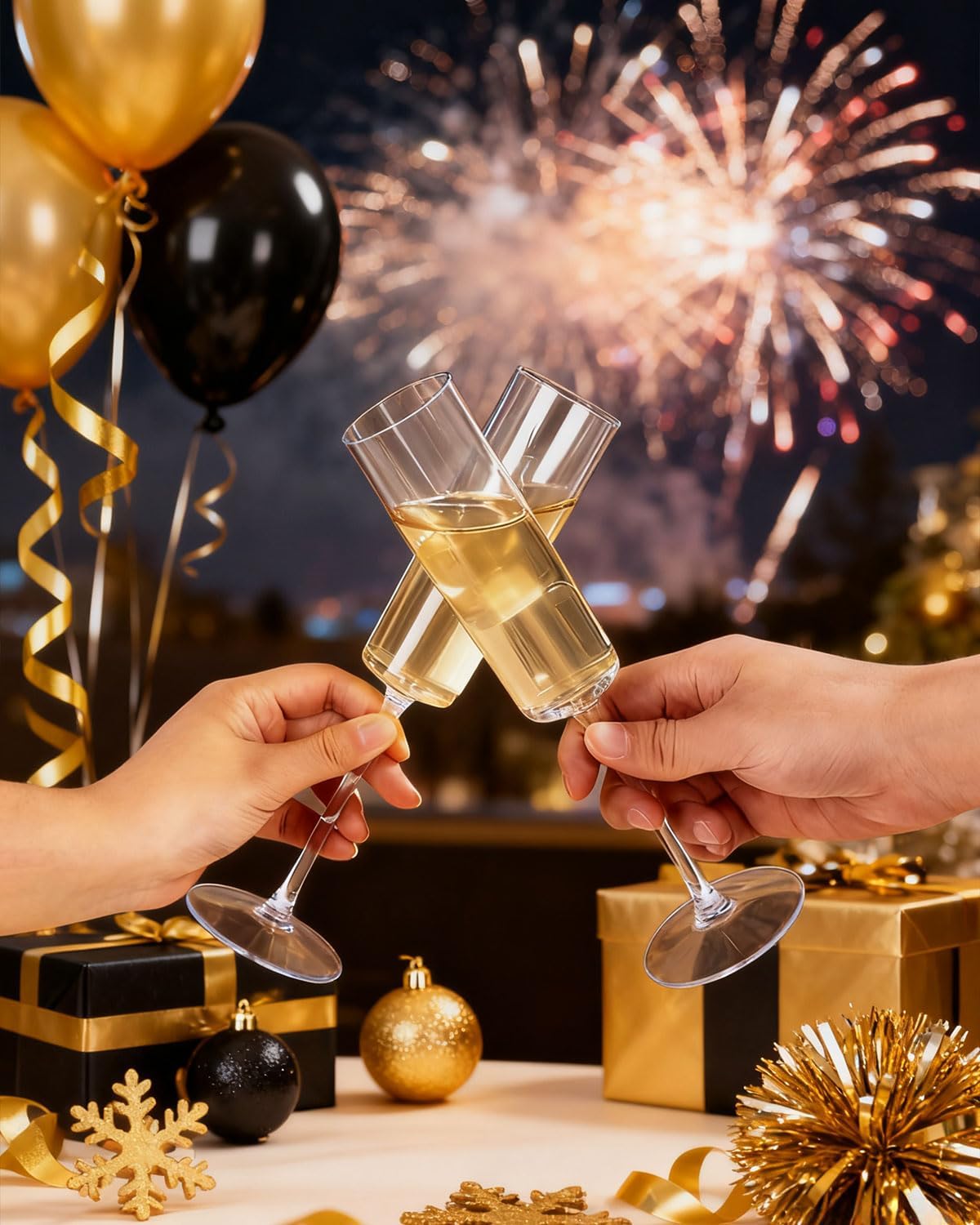 Ciaell 36 Pack Plastic Champagne Flutes - 6 Oz Disposable Champagne Glasses - Square Clear Plastic Toasting Glasses for Party Birthday Anniversary Wedding - Image 3