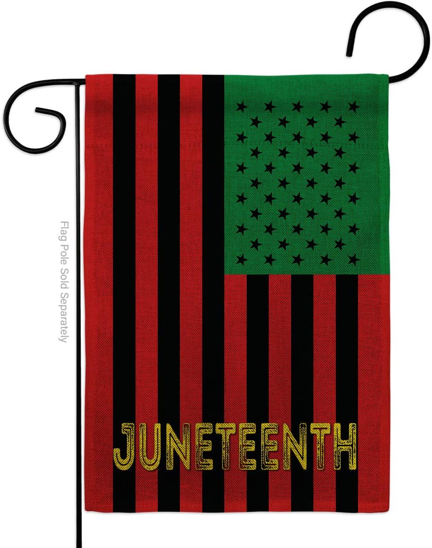 Juneteenth American Burlap Burlap Garden Flag Black History Jubilee Days African Americans Independence Day Small Decorative Gift Yard House Banner Double-Sided Made In USA 13 X 18.5