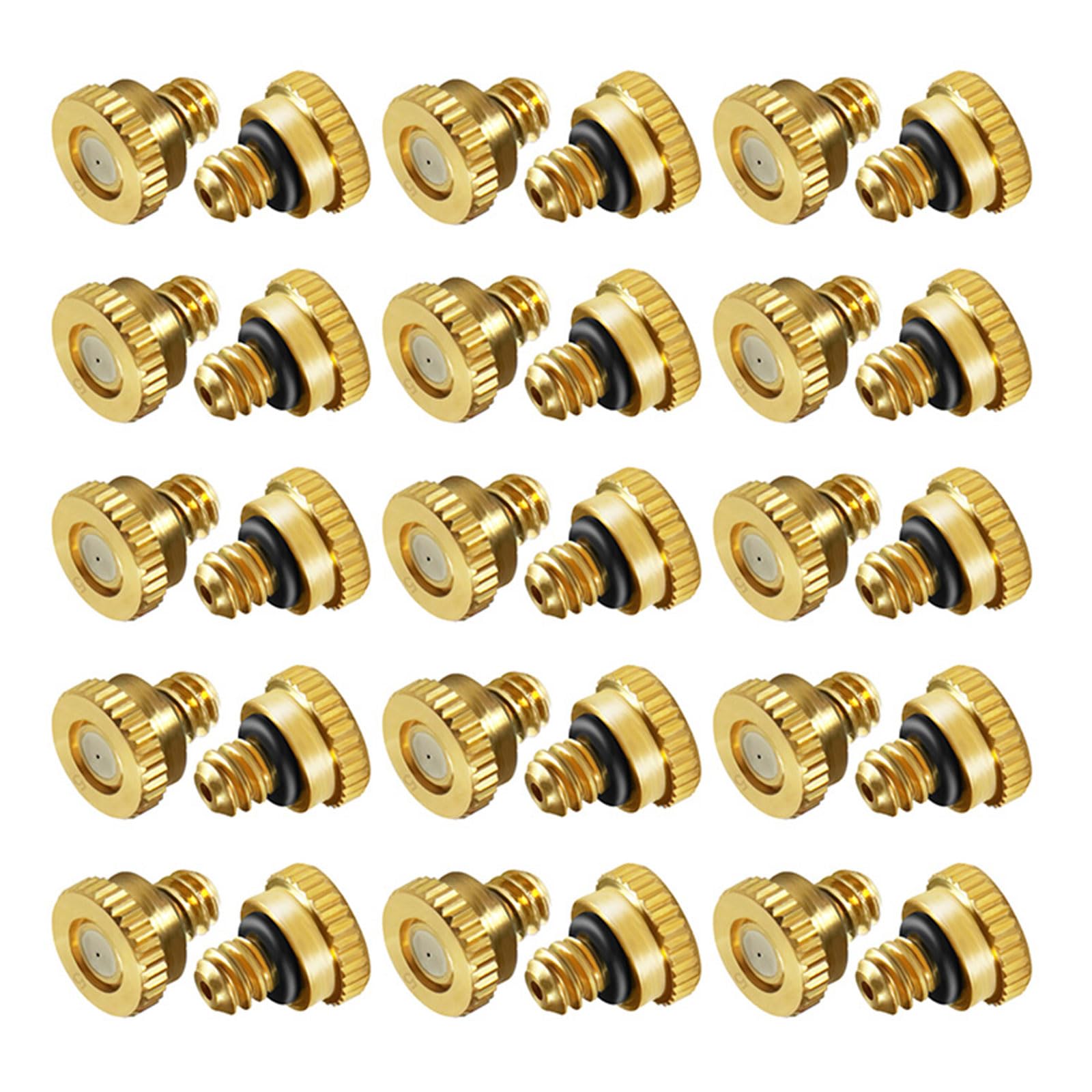 Sohnvwtgd 0.019'' 30Pcs Brass Misting Nozzles For Cooling System 0.019" (0.5 Mm) 10/24 Unc Garden (0.019)
