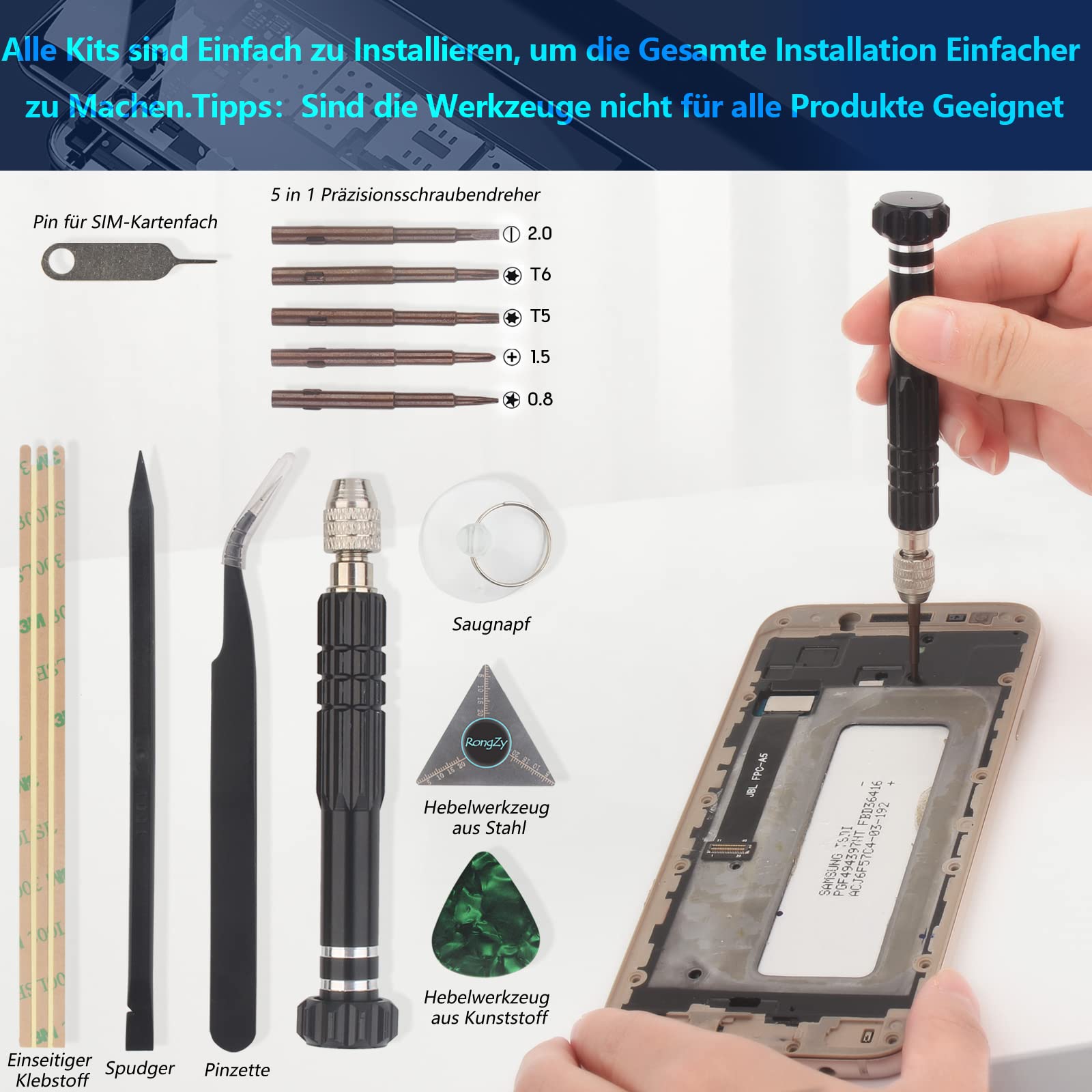 RongZy Ersatz Display Kompatibel für Xiaomi Redmi Note 11S /Redmi Note 11 2201117SG 2201117SI/2201117TG Touchscreen Bildschirm Digitizer Glas Assembly + Reparatur Tools(Schwarz)