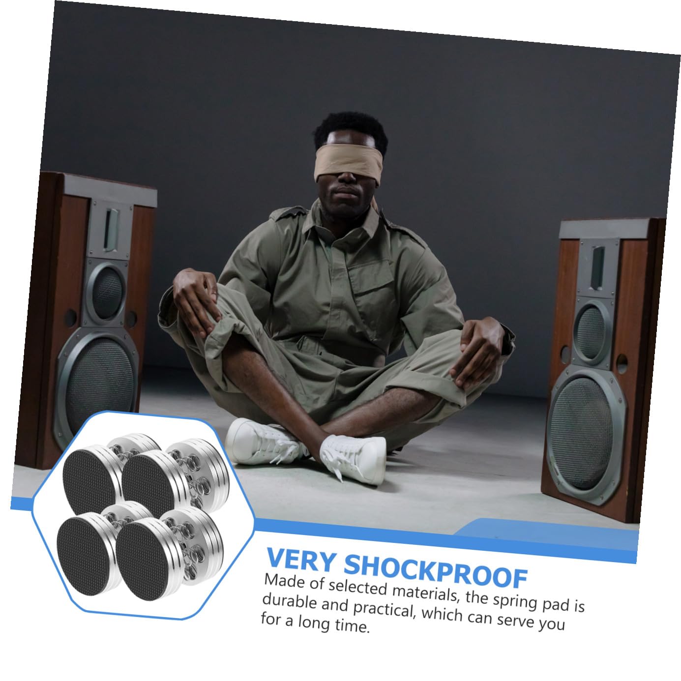 NUOBESTY 4 Piezas Pies Aislantes para Altavoces Amortiguador de Vibraciones con Anillo de Antideslizante Protector de Suelo para Equipos HiFi Diseño Inoxidable