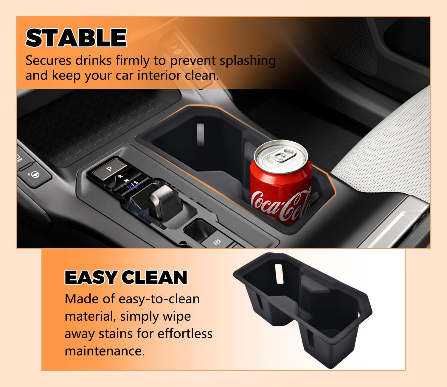 GZSH 6PCS for Toyota RAV4 2026 Accessories (LE/SE/XLE/Woodland/XSE) 3 PCS Center Console Organizer Sets Wireless Charging Mat Front Center Console Mat and Cup Holder Insert for Toyota RAV4 2026+