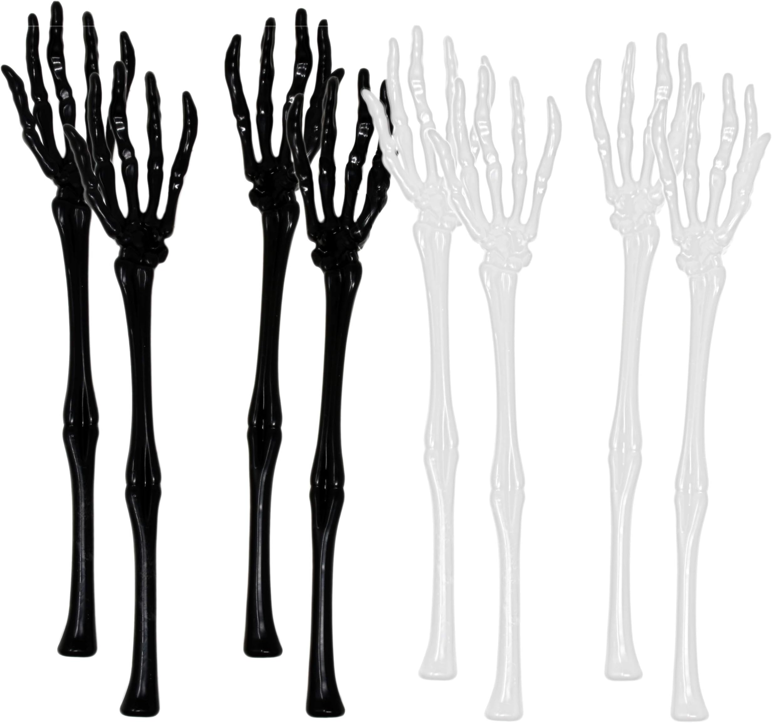 Set of 8 Skeleton Hands Salad Tongs Halloween Kitchen Tableware Utensils Assorted White and Black Server Spoons 13 Inch by Gift Boutique