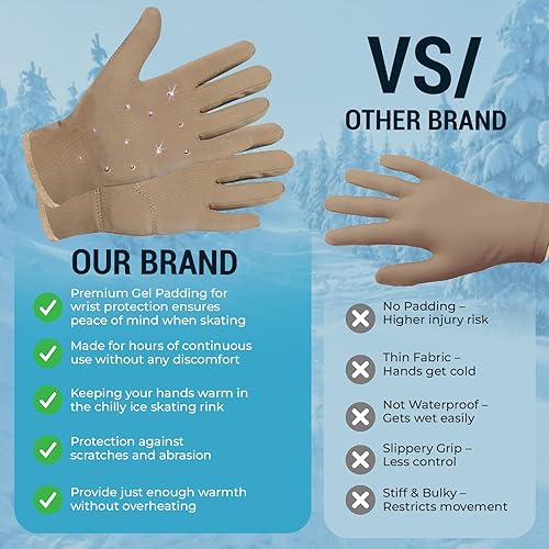 Miniatura 5 de Kami-So Figure Skating Gloves for Girls  Gel Padded Ice Skate Gloves  Thermal, Padded Wrist Protection  Multiple Colors
