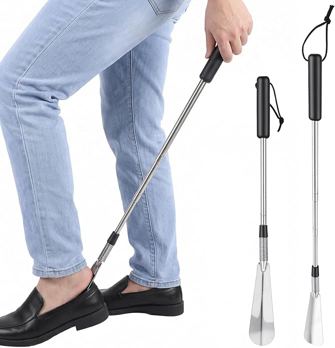 Calzador de Zapatos Largo Retráctil de Aluminio Plegable Ajustable miniatura 7