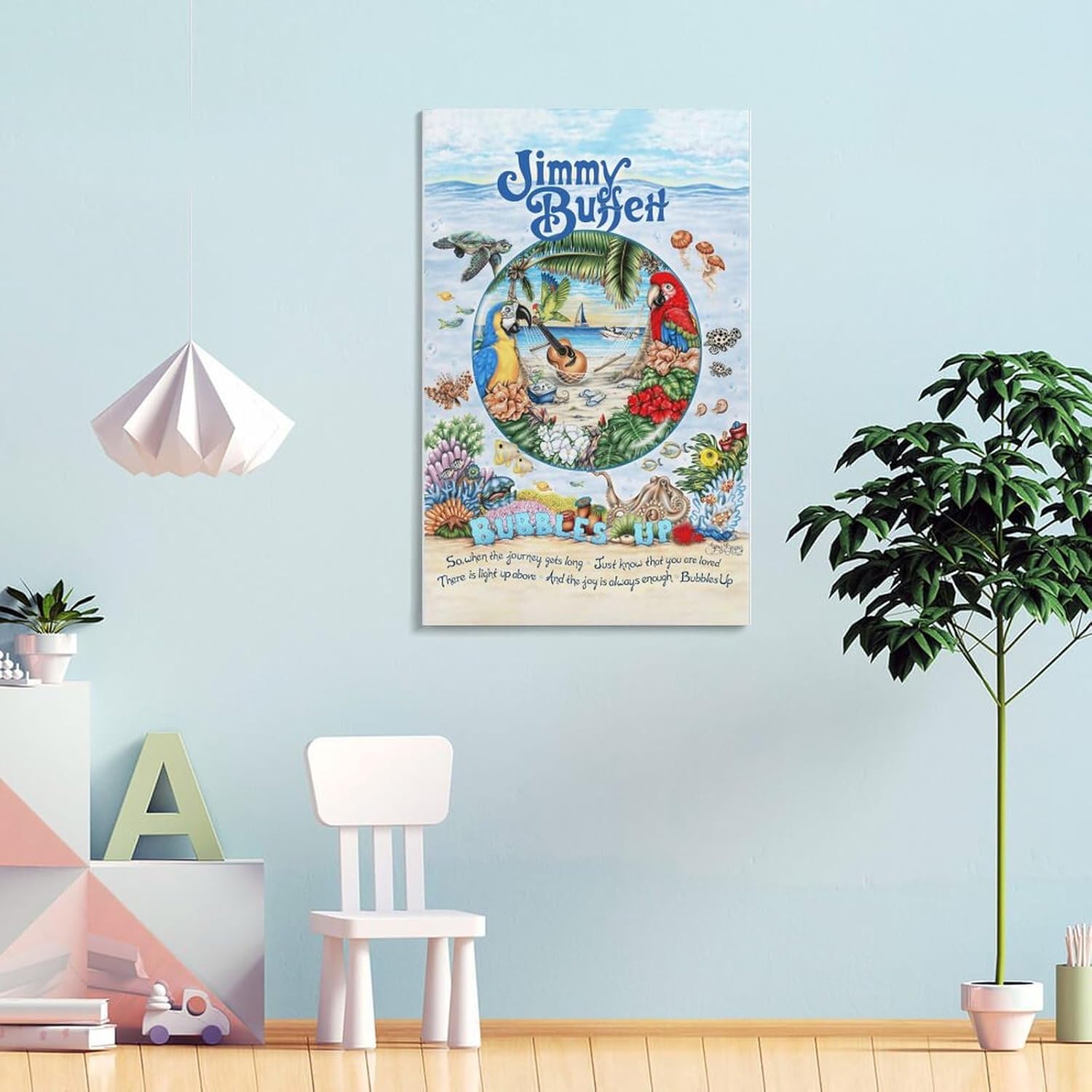 Jimmy Buffett Posters & Prints on Canvas Wall Art Poster for Room Decor Frame:16x24inch(40x60cm)