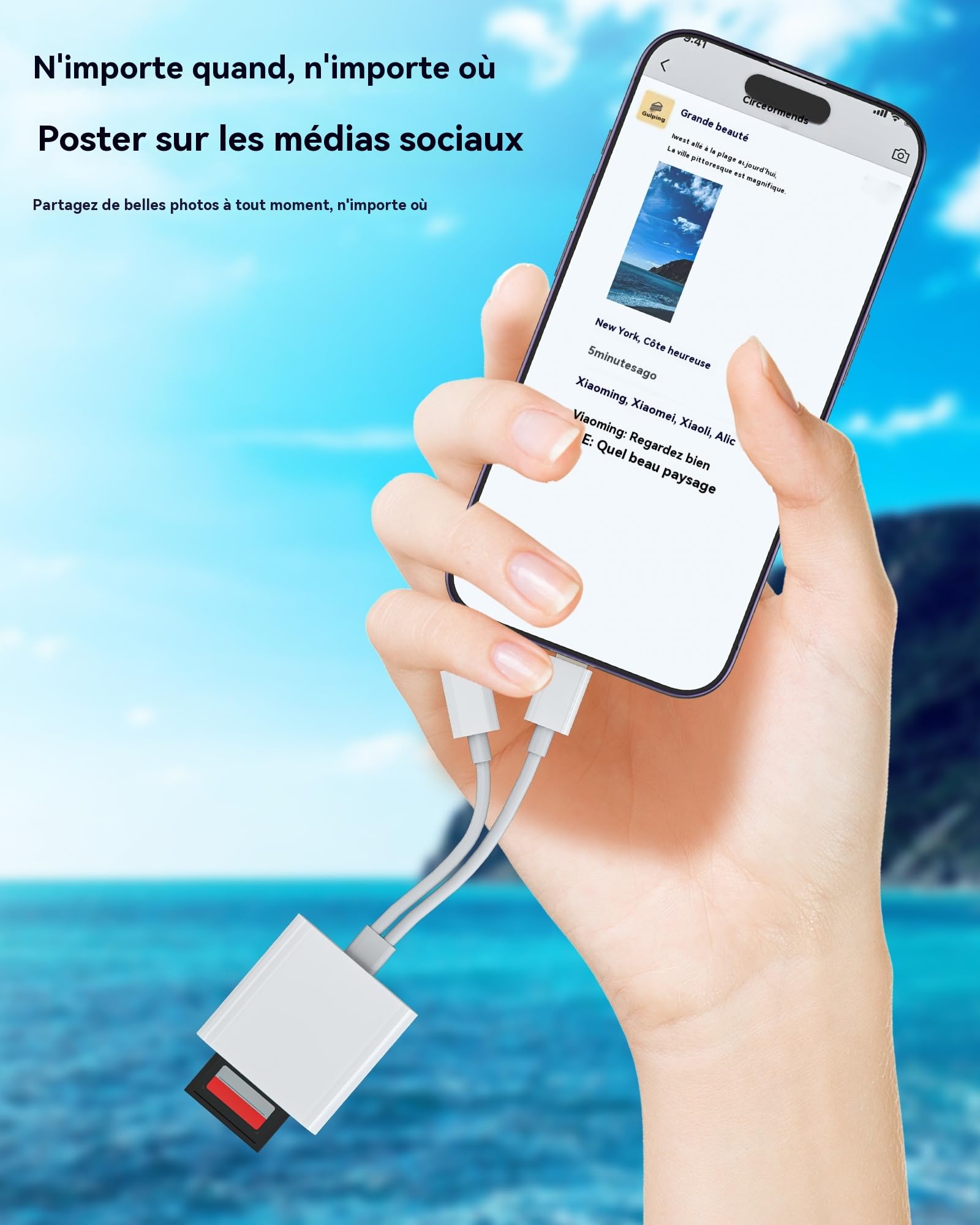 Lecteur De Carte Sd Pour Phone Pad, Adaptateur De Carte Sd, Lecteur De Carte Mémoire Pour Phone