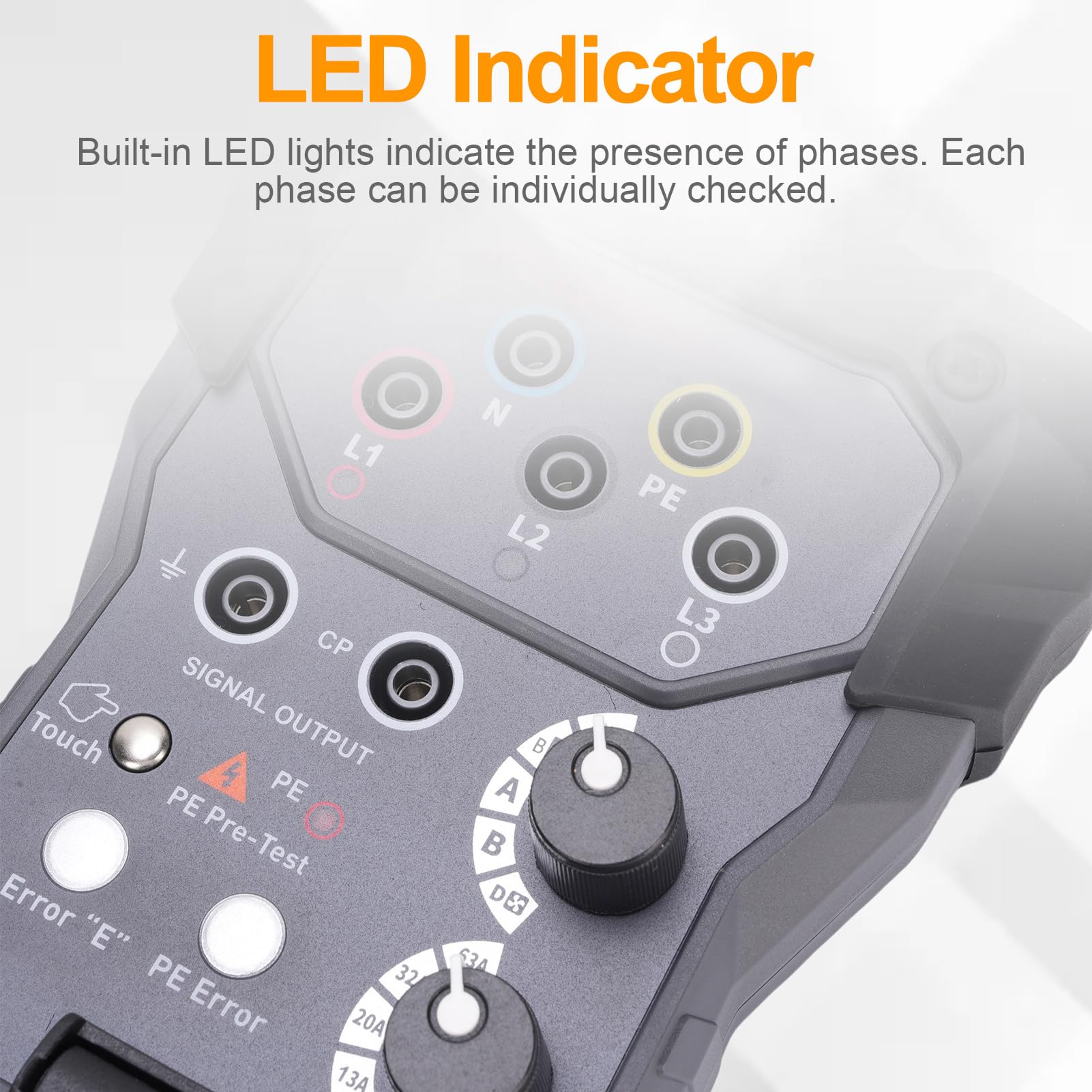 Adaptateur de testeur EVSE, testeur de Tension, Kit de Test de Station de Charge EV, Prise Universelle de 4mm, indicateur LED, commutateurs rotatifs
